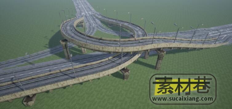 UE道路桥梁火车轨道高速公路创建工具Procedural Road And Highway Tool