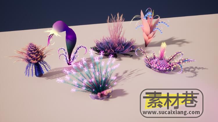 UE童话幻想植物模型资源包Fairy Fantasy Stylized Plants 01