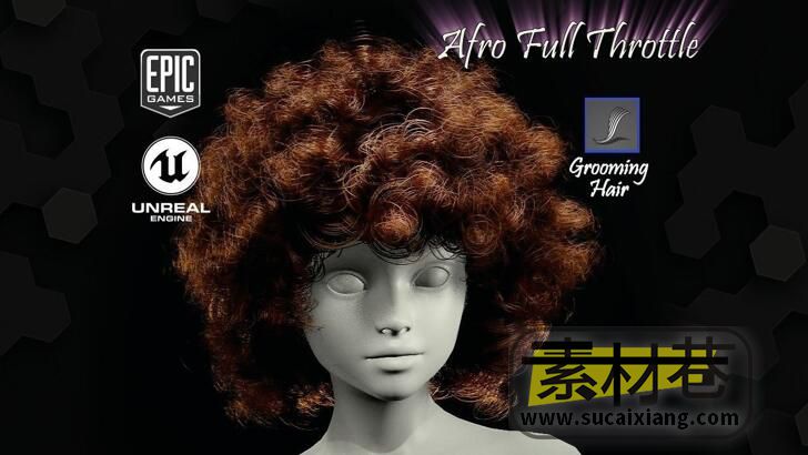UE非洲烫发发型模型资源包Afro Full Throttle Grooming Real-Time Hairstyle