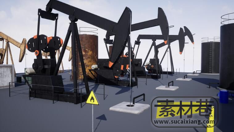 UE石油开采机械物品道具模型资源包Pumpjack. Oil extraction