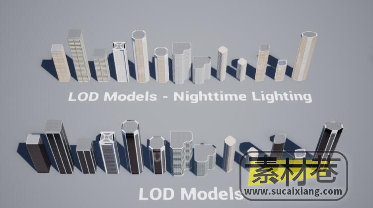 UE城市背景建筑游戏模型素材Urban Background Buildings - VOL.1