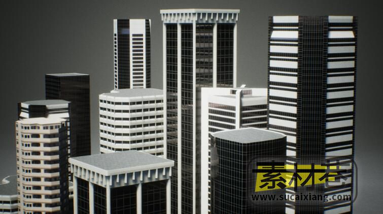 UE城市背景建筑游戏模型素材Urban Background Buildings - VOL.1