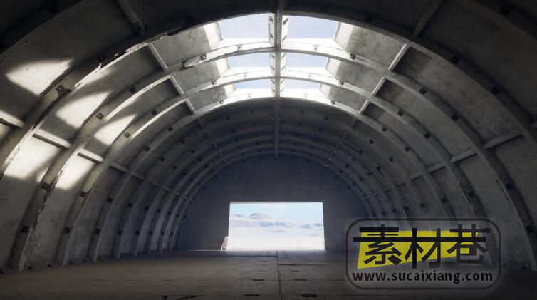 UE混凝土机房库模型资源包Concrete hangar v.1