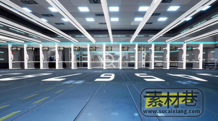 UE科幻室内射击训练场模型资源包Shooting range blueprint