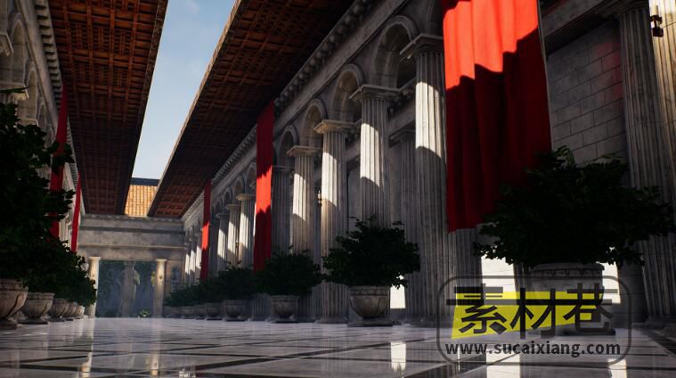 UE罗马宫殿雕像竞技场地牢场景模型Roman Palace, Arena & Dungeon