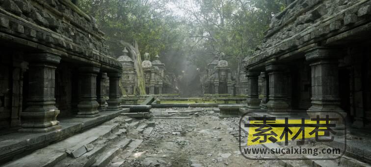UE柬埔寨寺庙废墟遗迹场景模型[VP] Temples of Cambodia