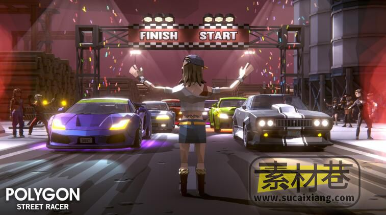 Unreal Engine史诗级低多边形街头赛车模型包POLYGON - Street Racer