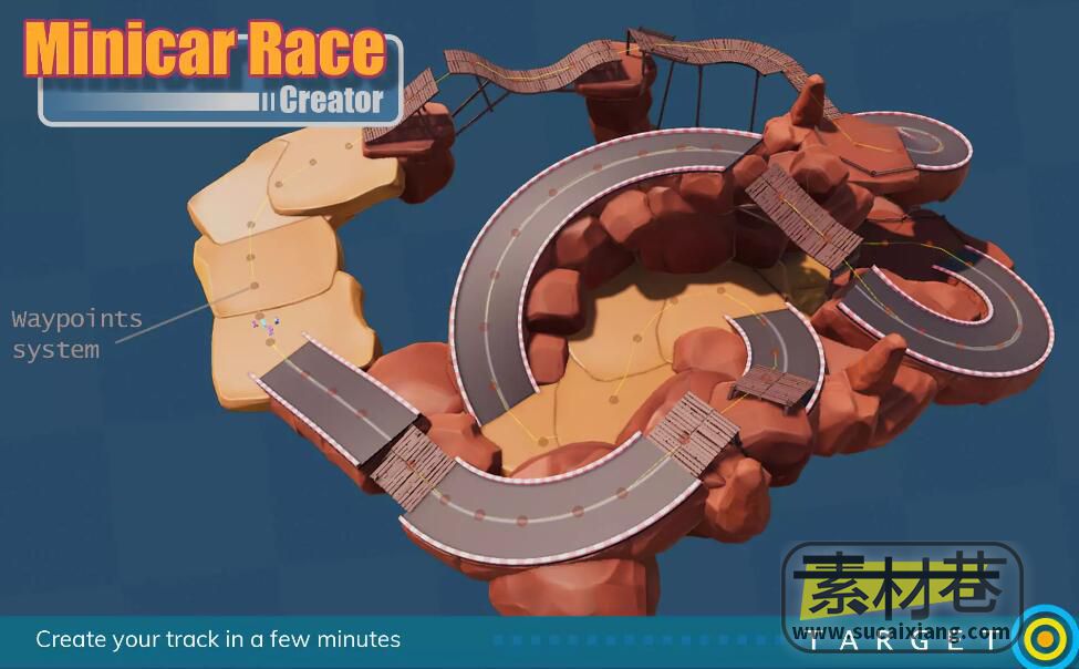 Unity完整的微型赛车竞赛游戏项目Minicar Race Creator 1.4