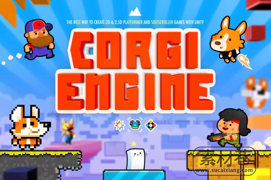 Unity完整的平台游戏项目Corgi Engine - 2D + 2.5D Platformer  v.8.5