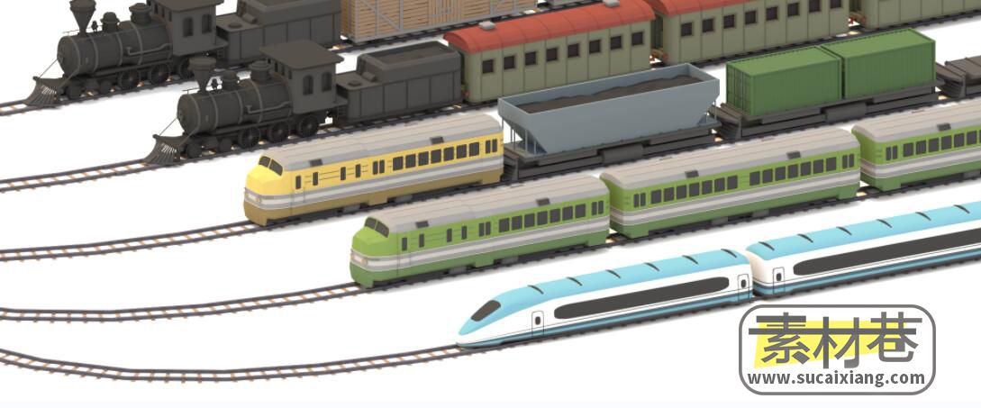 列车火车高铁3D模型集合