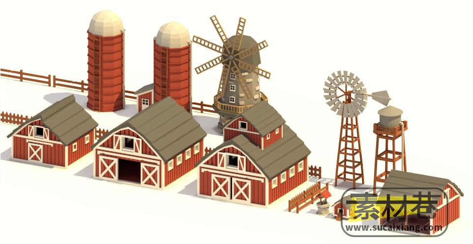 农场房屋建筑游戏模型包