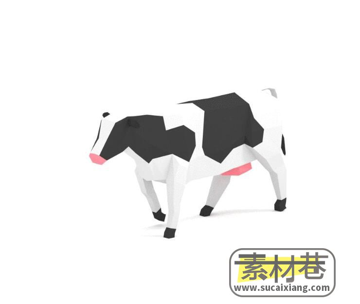 3D低多边形农场牲畜动物动画模型游戏素材