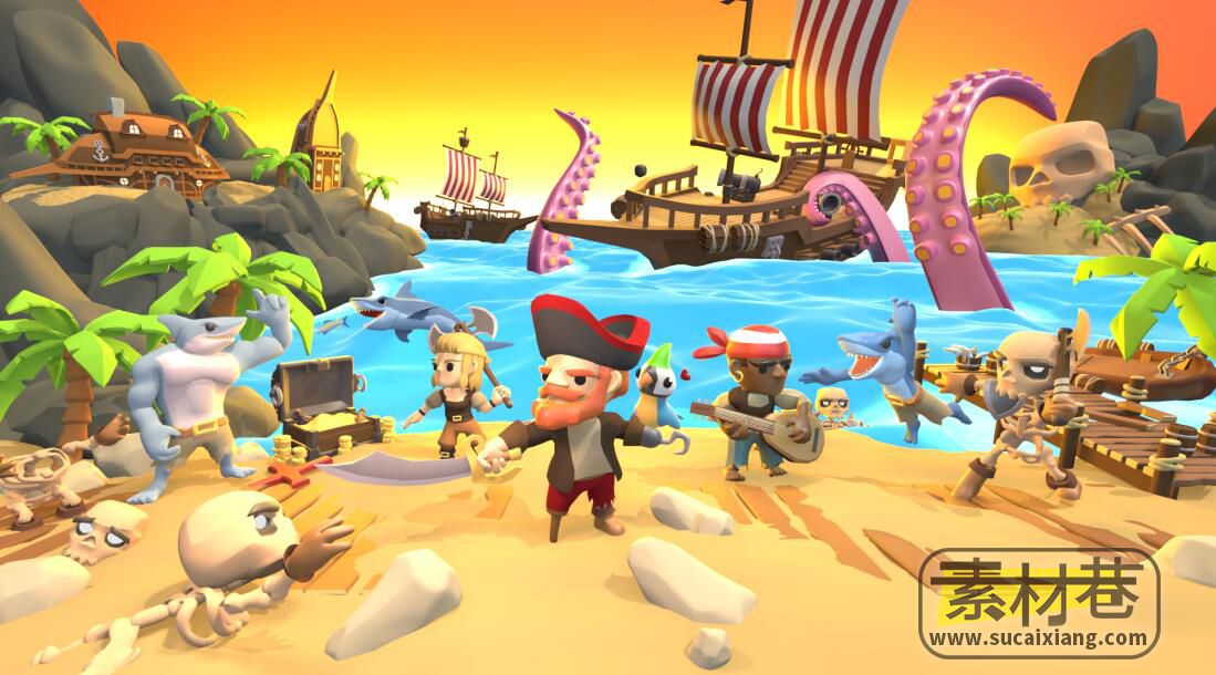 3D海盗游戏模型套件素材