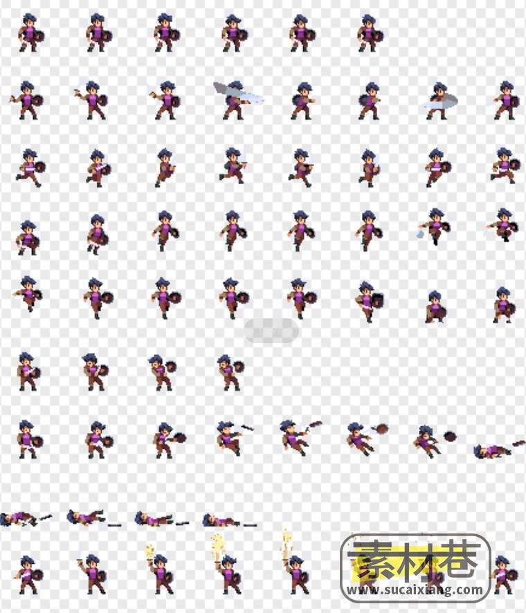 2D横版勇士像素角色扮演游戏素材