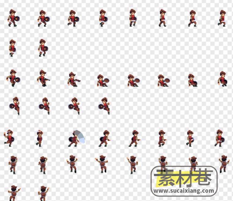2D横版勇士像素角色扮演游戏素材
