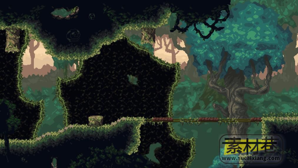 横版像素丛林洞穴游戏素材资源包