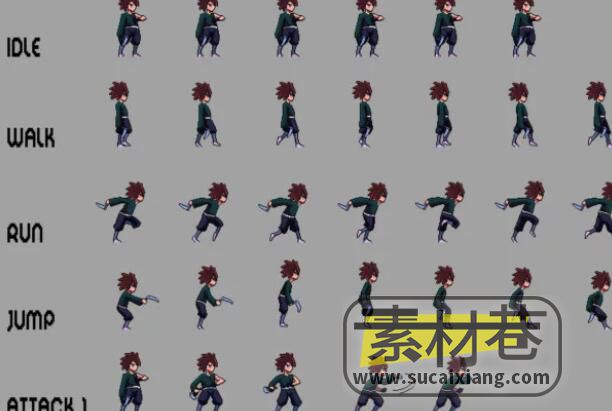 武士忍者战士精灵序列动画游戏素材