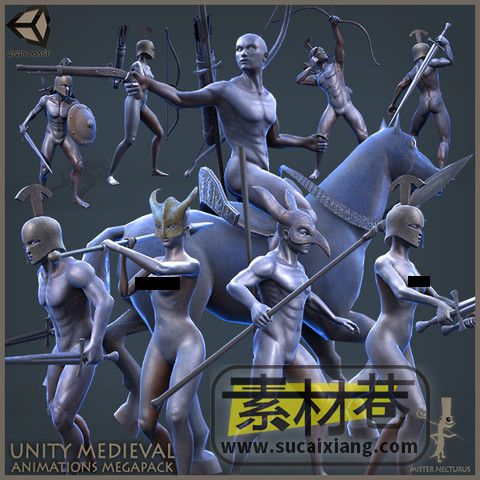Unity中世纪人物角色战士骑士动画模型Medieval Animations Mega Pack 2.1.2.f