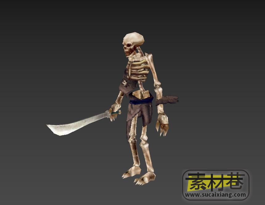 游戏大刀骷髅兵3D模型