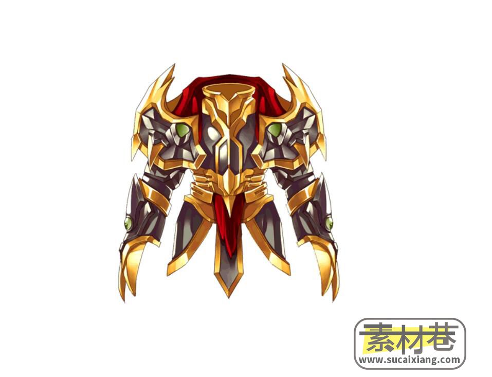 2D魔幻游戏盔甲盾牌冷兵器图标素材