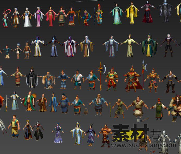 玄幻游戏创世西游人物角色模型集合打包