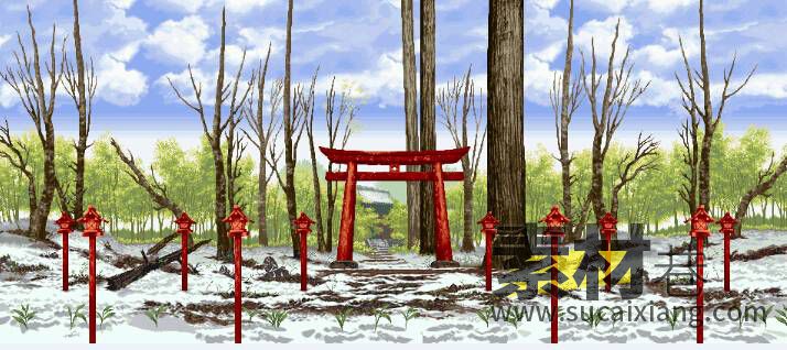 2D横版日本武士忍者剑士冒险冷兵器格斗游戏素材