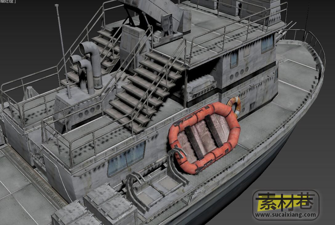 一艘写实逼真游艇3D模型