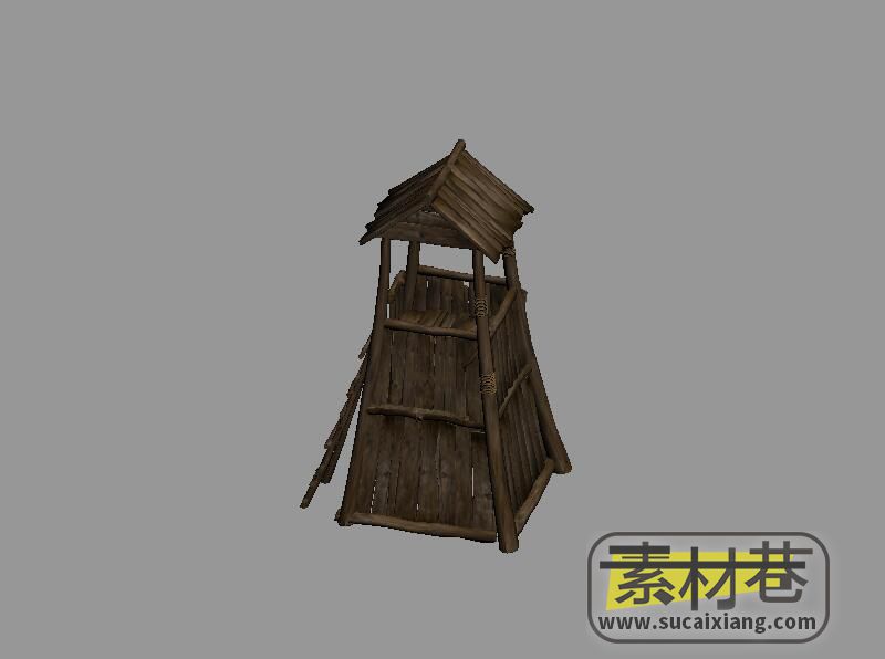 一座古代箭楼哨塔游戏模型