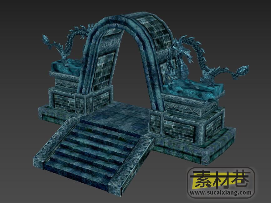 游戏地下宫殿石拱门3D模型