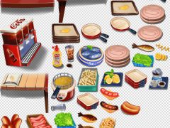 2D美食餐厅厨房模拟经营类游戏素材+音效