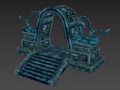 游戏地下宫殿石拱门3D模型
