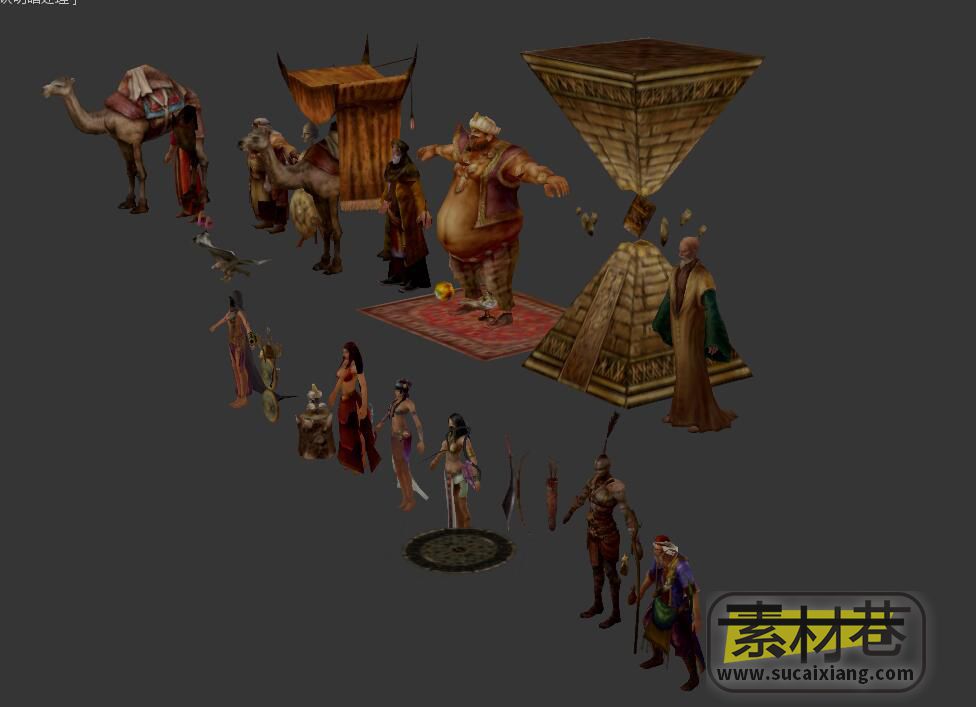 古埃及NPC人物角色3D游戏模型集合