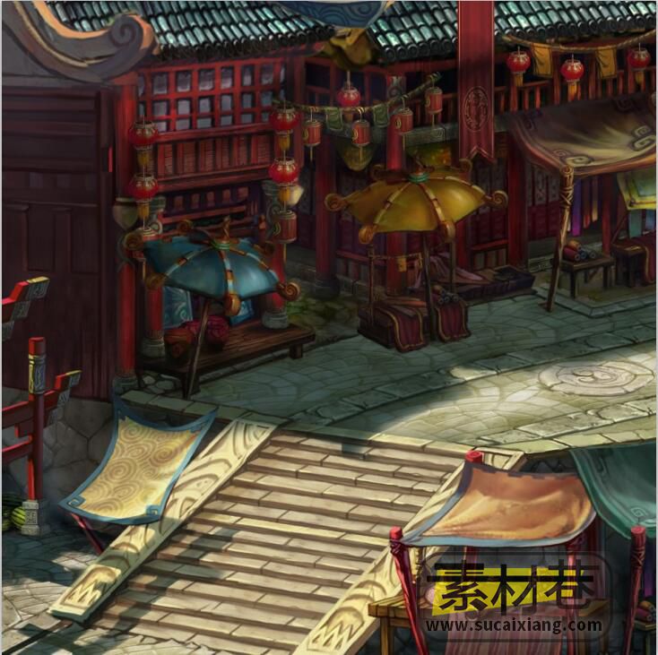 2D横版回合制游戏水浒英雄战斗背景图素材