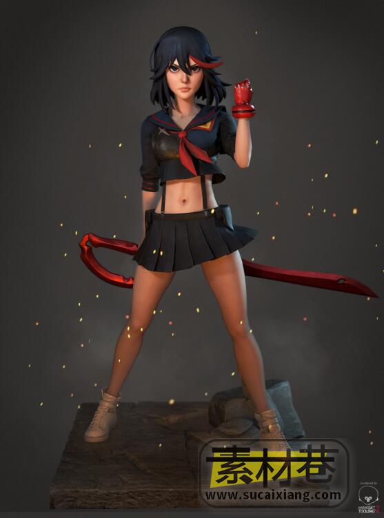 美少女武士3D模型Ryuko Matoi