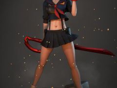 美少女武士3D模型Ryuko Matoi