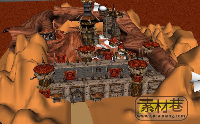 魔兽游戏城堡场景3D模型