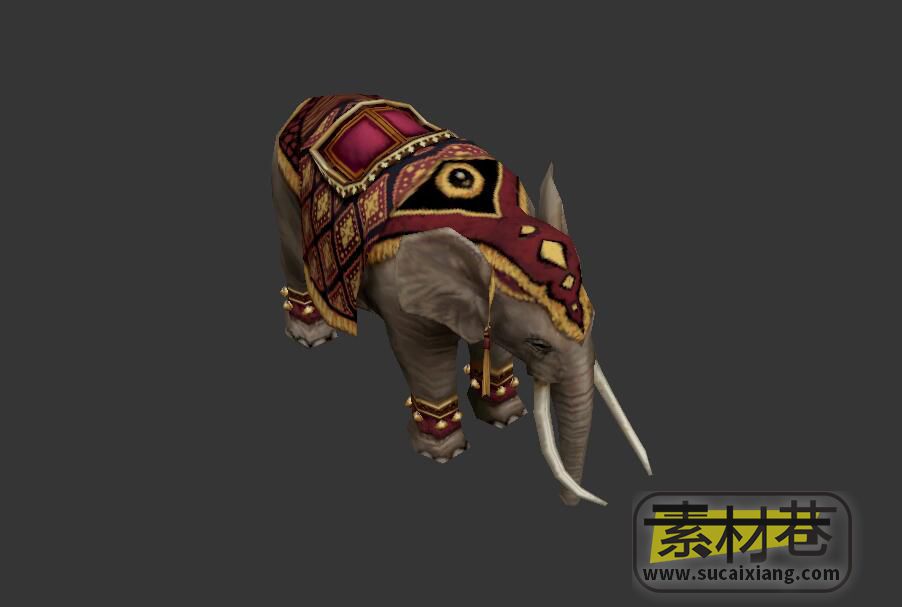 游戏大象动画3D模型（带骨骼绑定）
