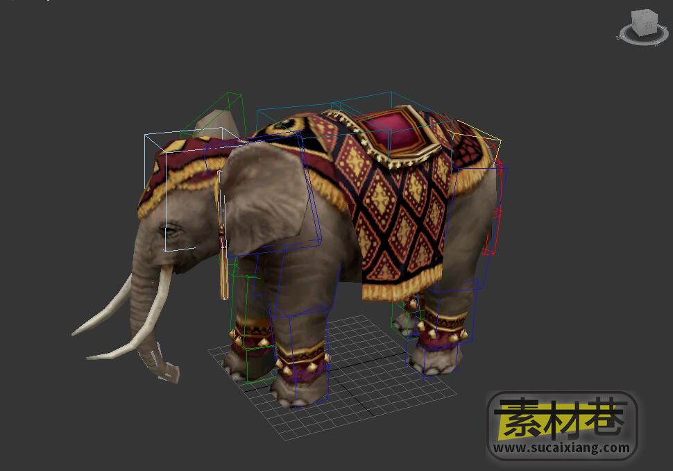 游戏大象动画3D模型（带骨骼绑定）