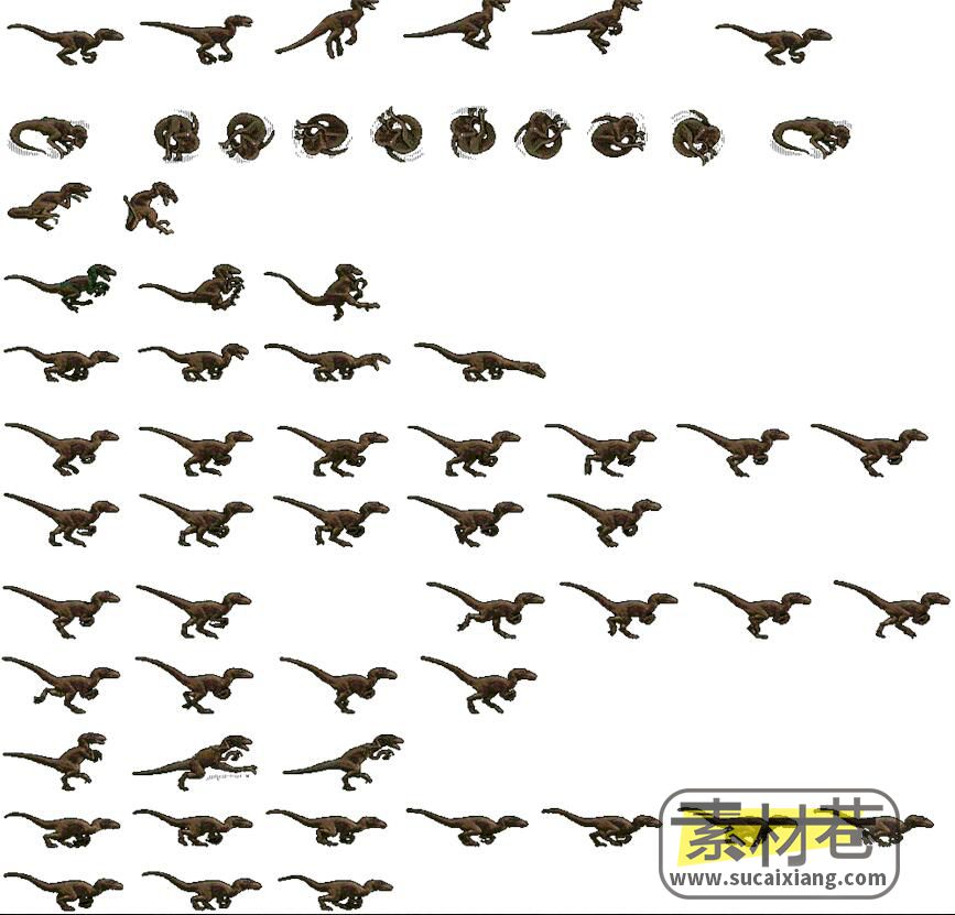 2D恐龙冒险游戏侏罗纪公园3素材