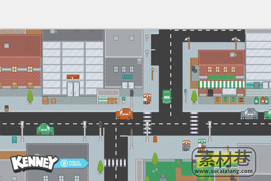 2d游戏现代城市道路街道场景素材