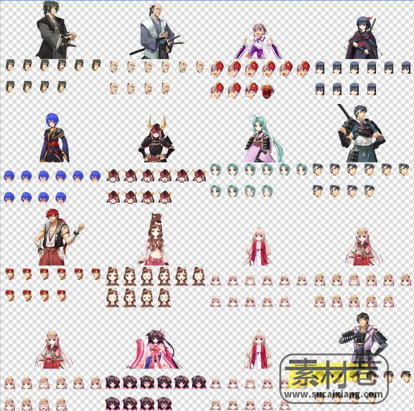 2D日式恋爱战略游戏战国姬3 ：天下O kirisaku光与影人物表情素材