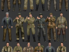 二战游戏军队士兵人物角色模型集合