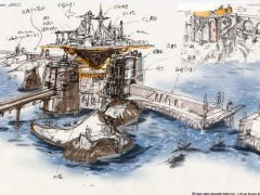 最终幻想11游戏场景原画线稿美术设计参考素材