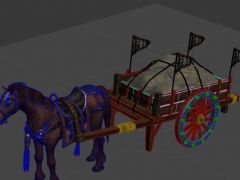 古代运粮马车游戏3D模型