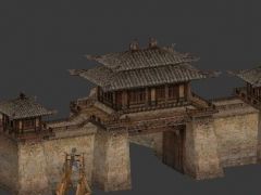 三国时期的古城门游戏模型
