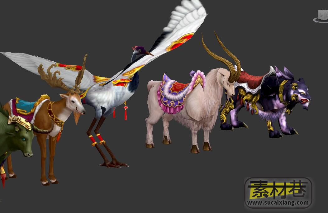 9个玄幻游戏神兽动物坐骑模型