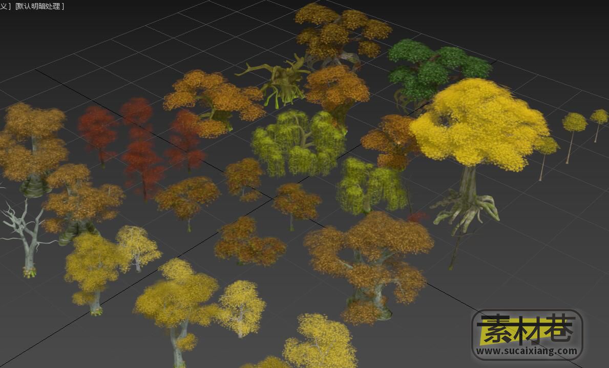 几十种秋天树木3D模型