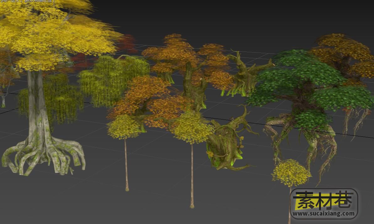 几十种秋天树木3D模型