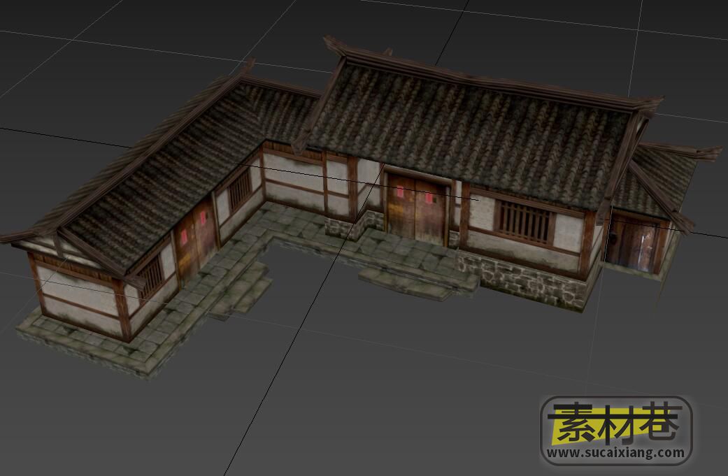 游戏古典民居房屋3D模型