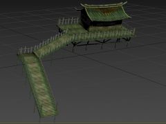一座竹屋3D模型